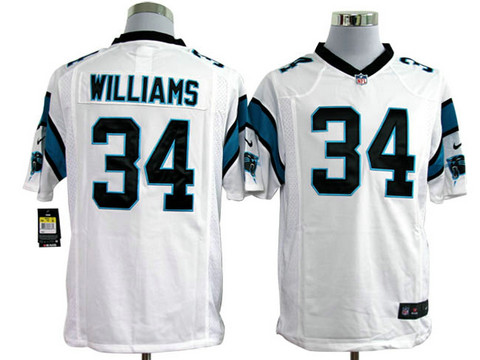 South Carolina Panthers 34 DeAngelo Williams White Game Nike NFL Jerseys